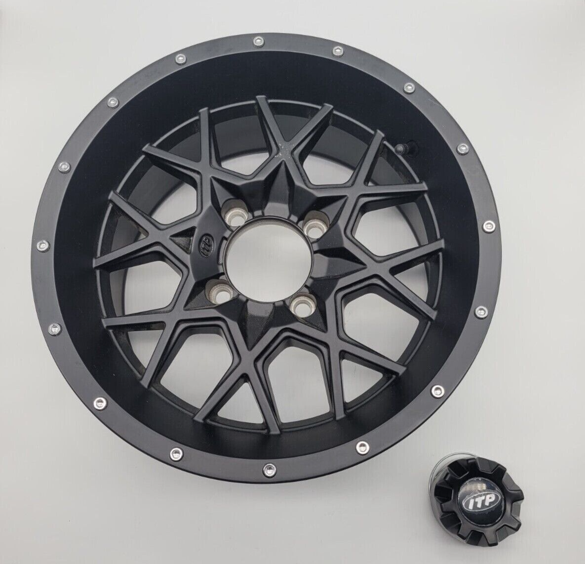 Ebay t p hurrcane utv wheel 16×7 4 110 5 2 10mm matte black