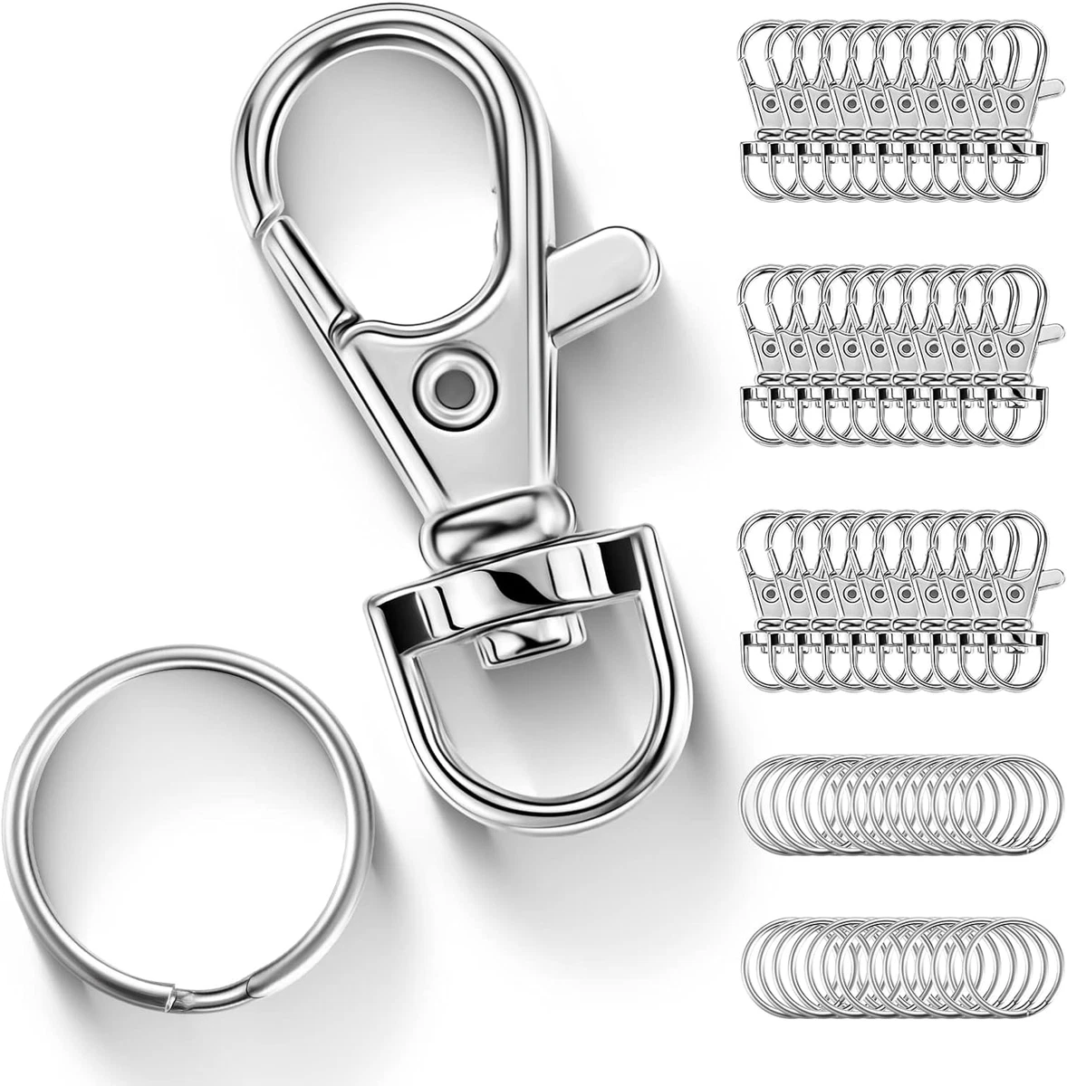 YHYZ Keychain Key Chain Rings Clips Swivel Bulk(60Pcs, Medium), Swivel  Lanyard