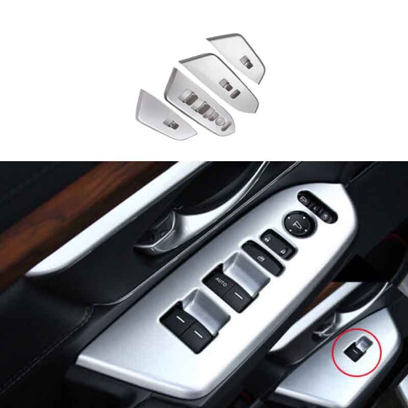 Window Lift Cover Trim For Honda CRV CR-V 2017-2021 GL Panel Switch ABS Silver