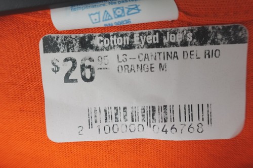 Cantina Del Rio Gruene TX Long Sleeve T-Shirt Orange Crew Neck Unisex M - Picture 5 of 5