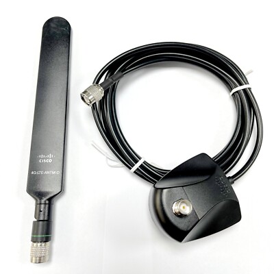 NEW Cisco 4G-AE010-R Extension Base 10' Cable w/ 4G-LTE-ANTM-D Dipole Antenna
