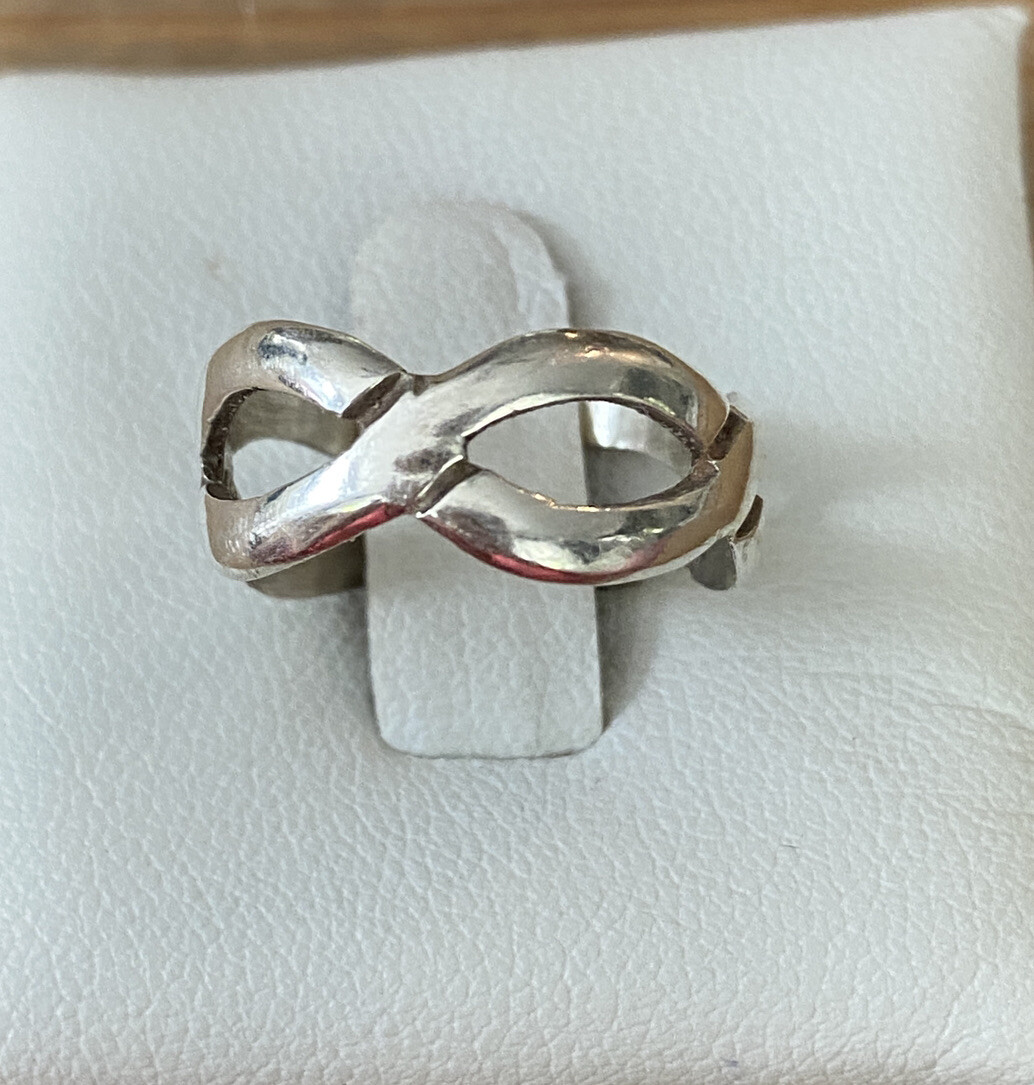 Solid Sterling Silver Infinity Ring Size 6.25, 10… - image 2
