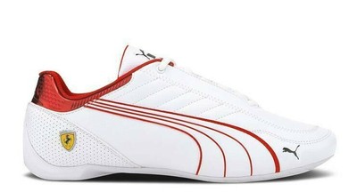 MENS PUMA FERRARI RACE FUTURE KART CAT WHITE MOTORSPORT F1 RACING DRIVING  SHOES | eBay