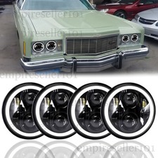 4PCS 5 3/4" 5.75 round Projector LED Headlights Sealed Beam Halo Ring Lamp Bulbs