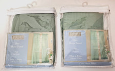 LOT of 2 Sheer Curtain Panels Sage, Marjorie Green 59"x84" NEW