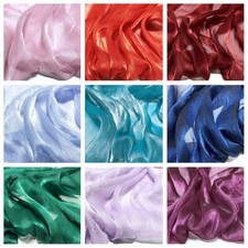 Organza Fabric Shiny Crepe Mesh Tulle DIY Clothes Dress Craft Home Decor Costume