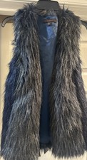 Women’s Faux Fur Lined Vest W Leather Wrap Belt (l) New Jacket For Women