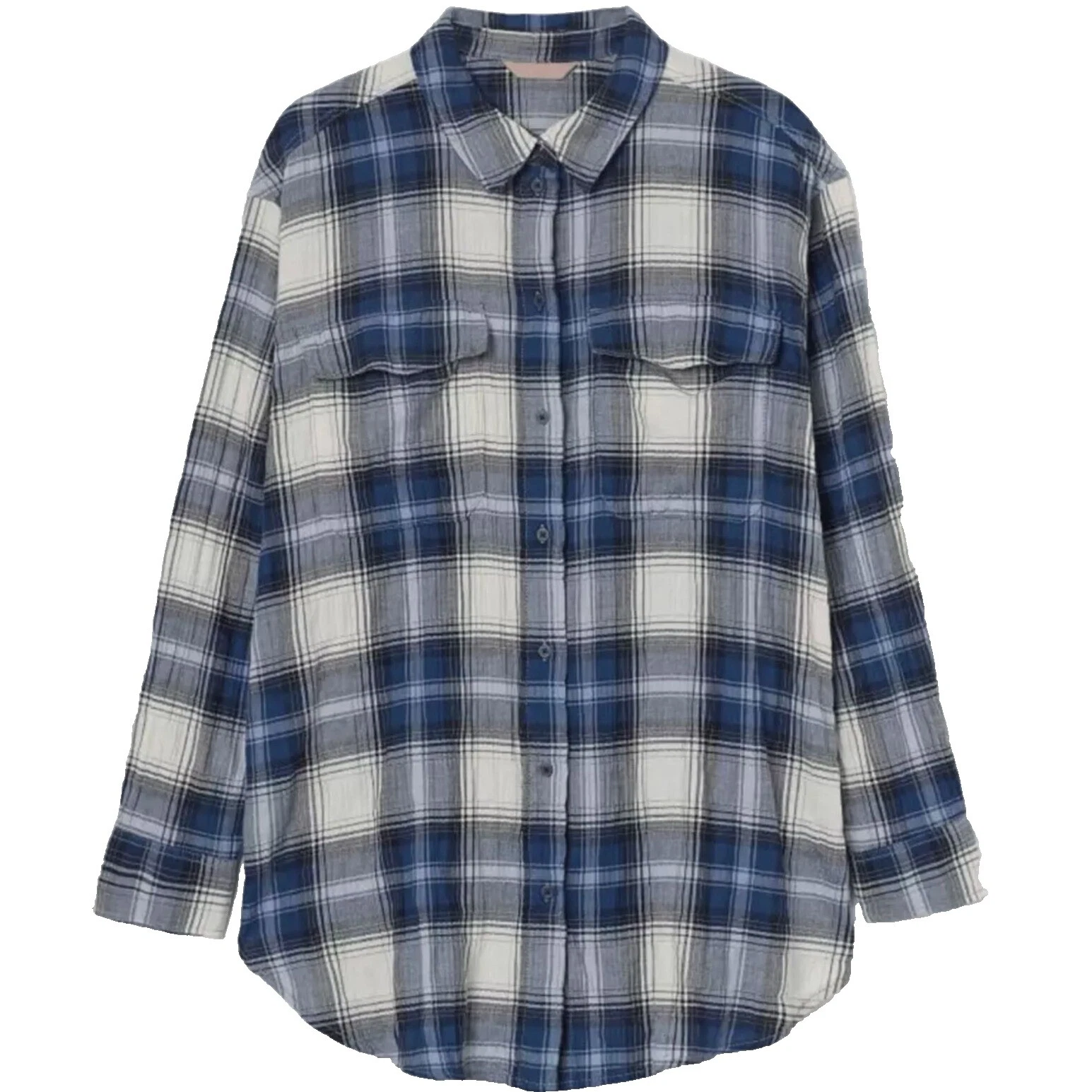 H&M Cotton Plaid Casual Tops for Women