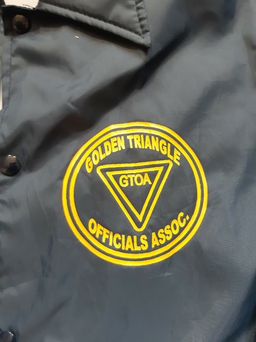 Giacca vintage americana Rennoc Varsity taglia XL blu scuro GTOA triangolo dorato - Foto 3 di 6
