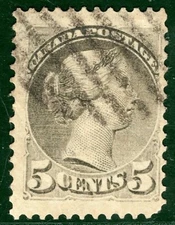 CANADA QV Small Queen Stamp 5c Used XBLUE45