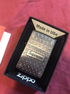 NEW SS19 Supreme Diamond Plate Zippo lighter grand prix 