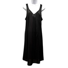 VTG Warner's Perfect Measure Black Satin Full Slip Style 55400 USA Womens 36