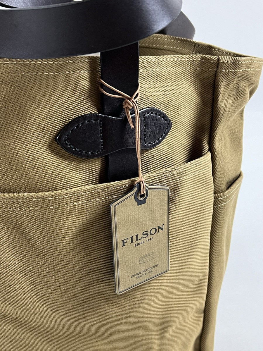 FILSON RUGGED TWILL OPEN TOTE BAG TAN NWT WITH KEY CLIP RARE | eBay
