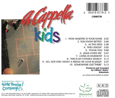 Maranatha! Music by A Capella Kids (CD, Benson Records