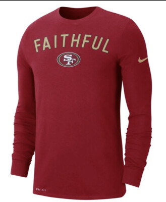 Nike 49ers Faithful Long Sleeve Shirt Red Nfl Ci4949-687 Medium Football | eBay