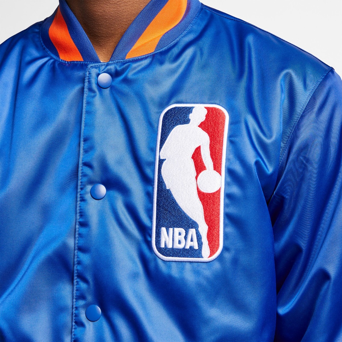 Nike SB x NBA Men's Bomber Jacket, AH3392, Rush Blue
