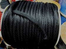ANCHOR ROPE,DOCK LINE 3/8" x 100' BLACK POLYESTER MADE USA Closeout 