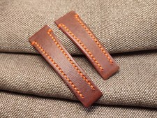 Cinturino- Spezzone 20 mm artigianale Cuoio Marrone Fibbia 16 mm Made In Italy