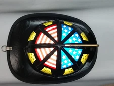 8 piece FULLY Reflective Fire Helmet American Flag Decal Triangles