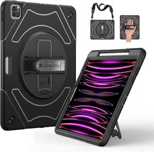 GROLEOA Case for iPad Pro 12.9 inch 2022/2021: Shockproof Military Protective