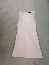 WAREHOUSE SPOTLIGHT DRESS Mini Short Light Peach Pink UK 8 with LACE Detail
