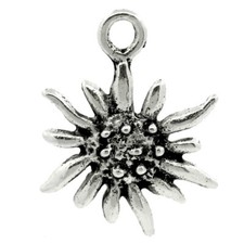 12 Sunflower Charms 17 x 13 mm Antique Silver Flower Charm US Seller 647