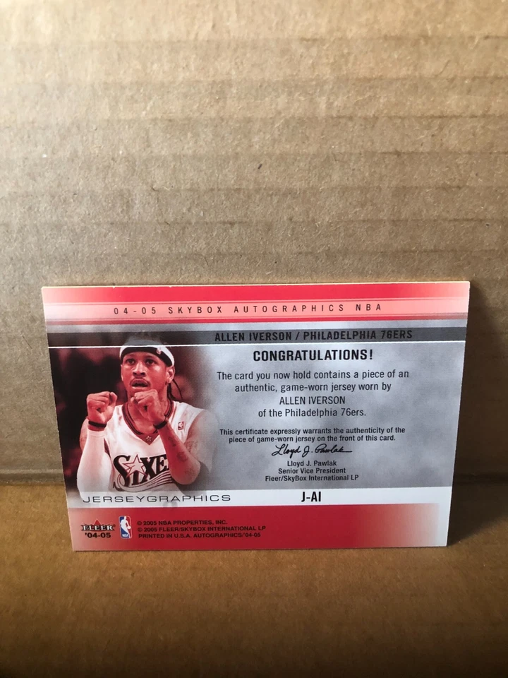 2004-05 SkyBox Autographics Jerseygraphics #AI Allen Iverson - Image 2 of 2