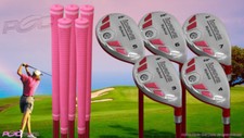 Petite Senior Women's iDrive Golf Clubs Pink Hybrid 3-7 Set Senior Flex