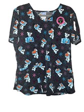Disney Scrub Top, Olaf Character From Frozen, NWT, Women  s Medium, Pockets
