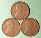 1936 P+D+S USA Wheat Penny Set - Average Circulated - INV#X-26