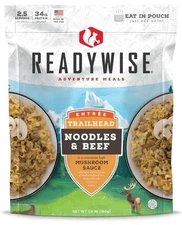 ReadyWise NOODLES BEEF MUSHROOM SAUCE Freeze Dried Meal MRE Camping Backpacking