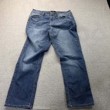 Earl Jean Womens 10 Blue Mid Rise Bootcut Embellished Stretch Denim