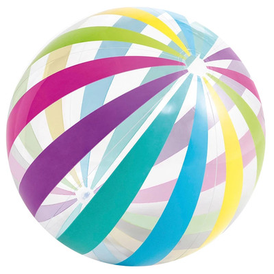 1 Stück 15,35 Zoll bunt gestreifter transparenter Ball aufblasbarer Strandball, geeignet 