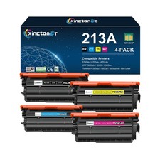 213A Toner Cartridge 4 Pack with Chip Compatible for HP 213A W2130A 213X W2...