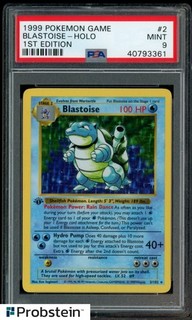 1999 Pokemon Game 1st Edition Shadowless #2 Blastoise Holo PSA 9 MINT