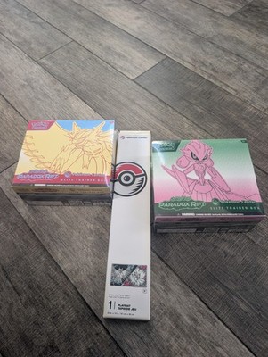 Pokemon Paradox Rift Pokemon Center ETBs Roaring Moon & Iron Valiant W/ Playmat