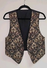 Vinatge Victorian Steam Punk Brocade Multicolor Floral Vest Mens Small Cosplay