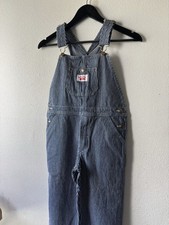 VTG Round House Hickory Stripe Bib Overalls Dungarees Kid Size 12 Blue