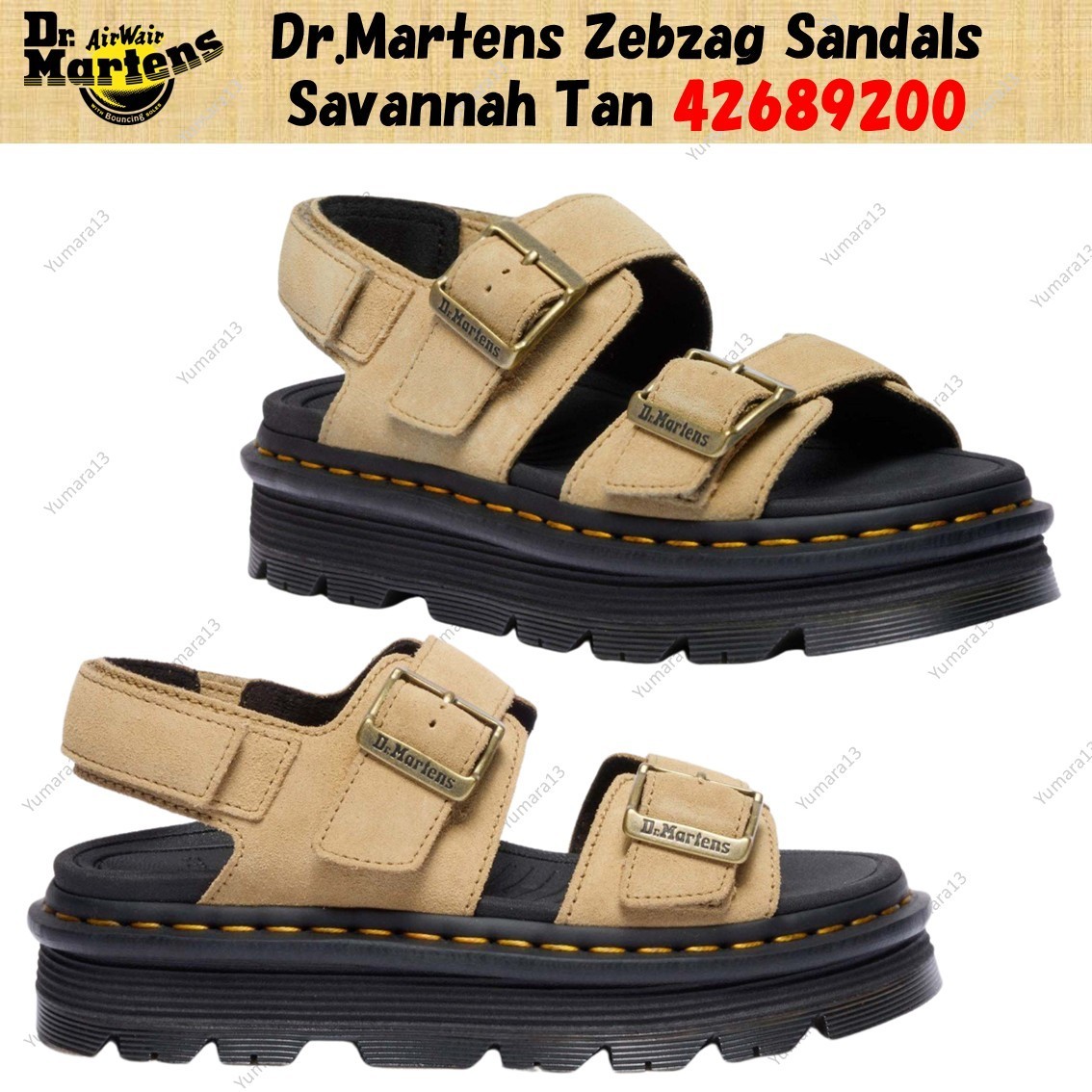 Dr.Martens Zebzag Sandals Savannah Tan 42689200 | eBay