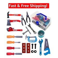 21-Piece Kids Tool Set - Safe Construction Toy with Portable Storage Box