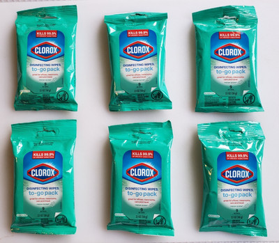 Clorox Disinfecting Wipes To Go 9ct Packs Lot of 6 Fresh Scent New Sealed