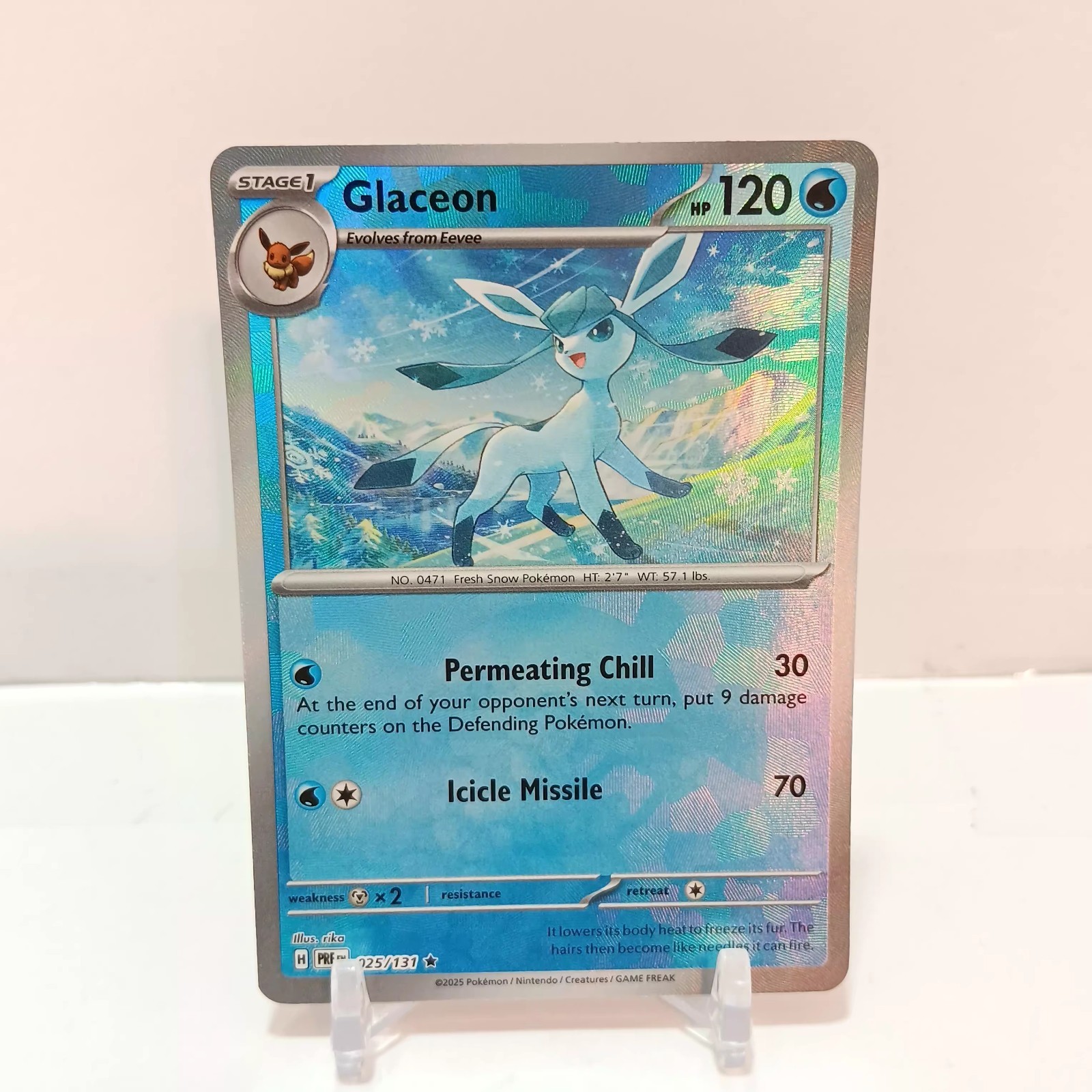 Pokémon Glaceon (Pokeball Pattern) 25/131 LP Prismatic Evolutions