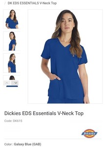 Dickies EDS Scrub Top Galaxy Blue XXL NWoT Nurse DK615 Women's 