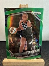 2025 Panini WNBA Prizm A'ja Wilson Green Prizm #76 Las Vegas Aces