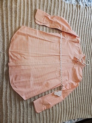 Skip Gambert & Assoc. Light Orange Striped Spread Collar Dress Shirt Size Large