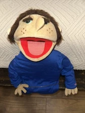 Vintage Plush Male Brown Hair Hand Puppet House Of Puppetry USA 16”