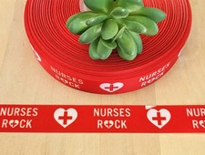 7/8" 1 YD Nurses Rock Grosgrain Ribbon Health Care Ribbon