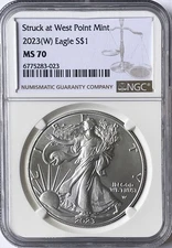 2023 (W) American Silver Eagle NGC MS70 - Classic Brown Label