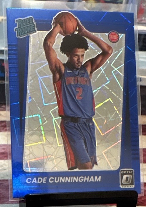2021-22 Donruss Optic CADE CUNNINGHAM Rated Rookie Blue Velocity Prizm RC #161