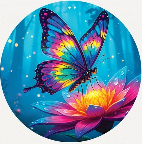 Hayleybug 1/10th oz Luminance in Petals Butterfly Silver Round